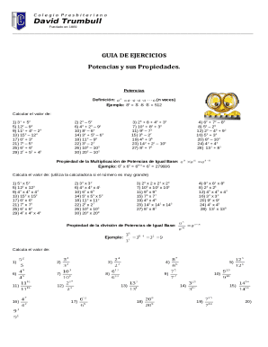 Colegio Presbiteriano Math Exercises