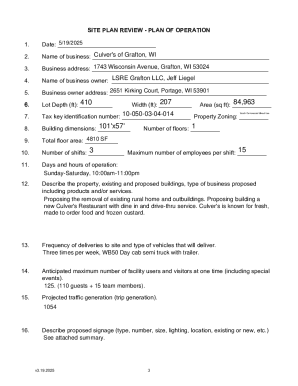 Site Plan Review - Plan of Operation