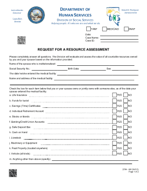 Request for Resource Assessment