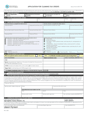 Missouri Tax Credit Application