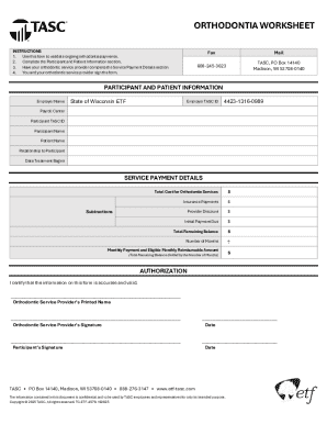 Orthodontia Expenses Reimbursement Form