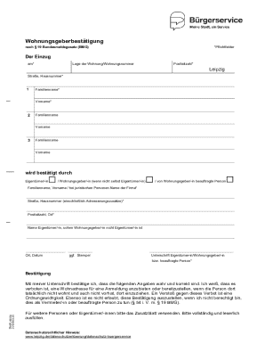 Wohnungsgeberbestätigung Form