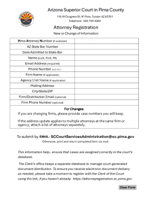 Arizona Attorney Registration Form