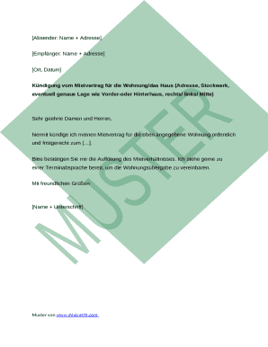 German Tenant Termination Letter