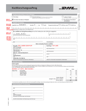 DHL Missing Package Investigation Form
