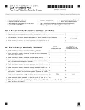 2025 RI Schedule PTW