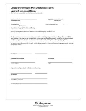 Termination Notice for Retirement