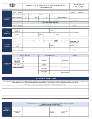 F02-PRO-GAF-015 Client Linkage Form
