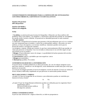 Medical Photography Consent Form
