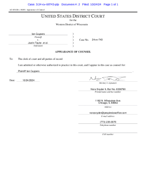 Appearance of Counsel Form