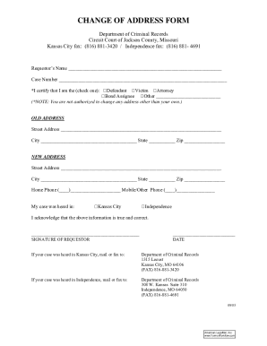 Change of Address Form