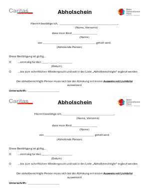 Child Pickup Authorization Form