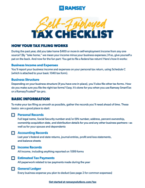 Self-Employed Tax Checklist