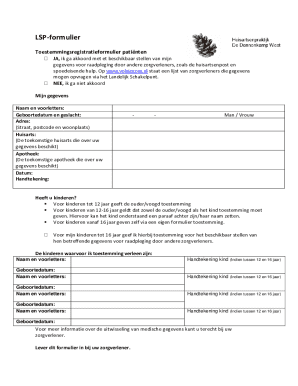 LSP-formulier Patient Consent