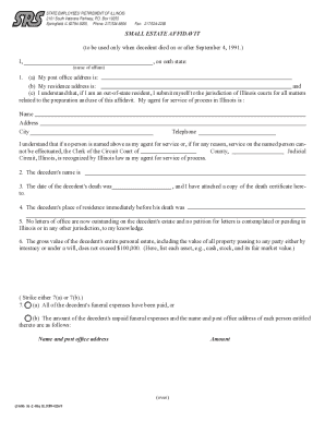 Illinois Small Estate Affidavit