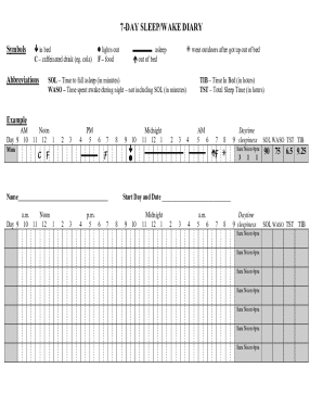 7-Day Sleep/Wake Diary