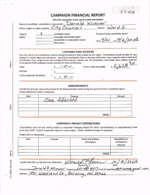 Campaign Financial Report