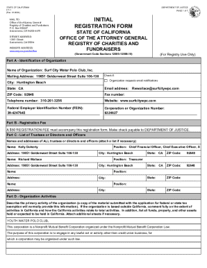 California Charitable Organization Registration Form CT-1