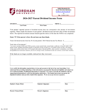 2026-2027 Parent Dividend Income Form
