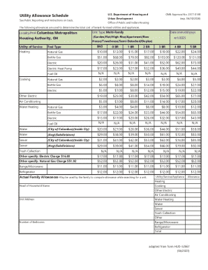 Utility Allowance Schedule