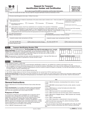 Form W-9 Taxpayer Identification Number and Certification