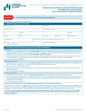 Quebec Work Hours Recognition Application