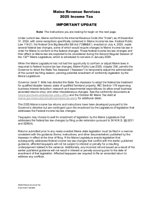 Maine Revenue Services 2025 Income Tax