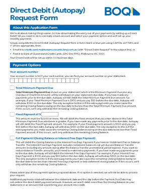 Direct Debit (Autopay) Request Form