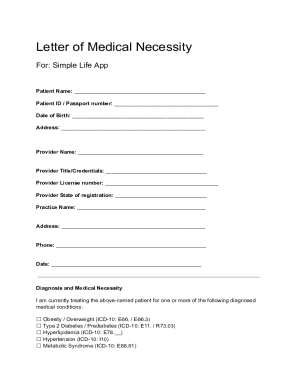 Letter of Medical Necessity for Simple Life App