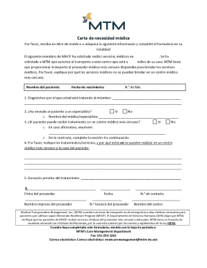 Carta de necesidad médica