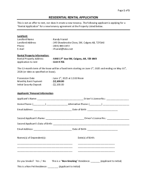 Residential Rental Application