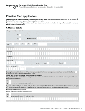 Perpetual WealthFocus Pension Plan Application