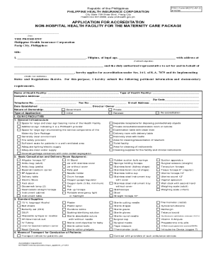 Philippines Maternity Care Accreditation Form