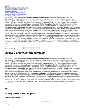Layaway Agreement Template