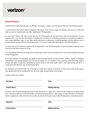 Verizon Media Release Form