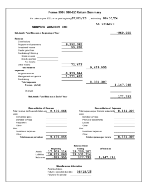 Form 990 Tax Return 2023