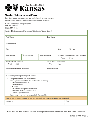 Member Reimbursement Form