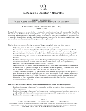 Form 990 Guide Sheet