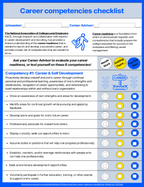 Career Competencies Checklist