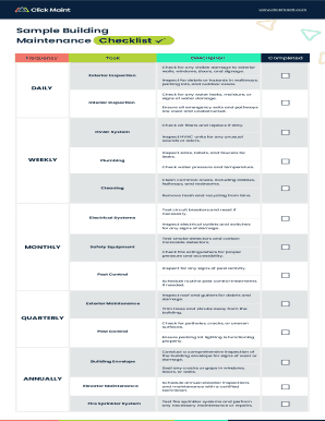 Building Maintenance Checklist