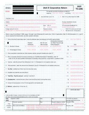 Utah S Corporation Return TC-20S