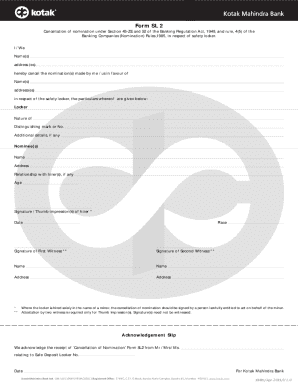 Cancellation of Nomination Form SL2