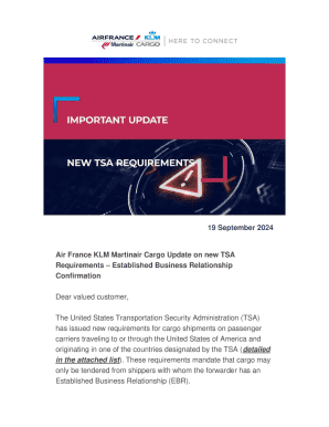 TSA Established Business Relationship Confirmation