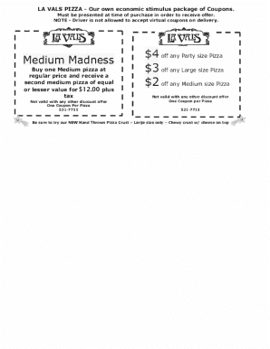 La Vals Pizza Coupon
