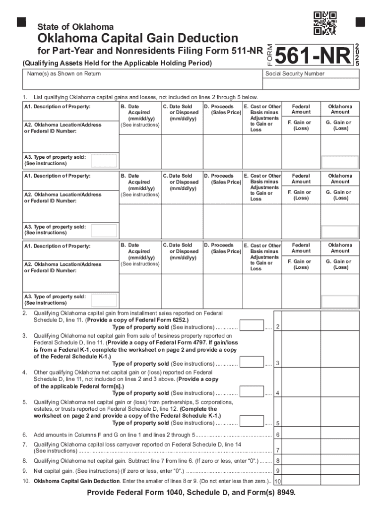 Form 511NR - Oklahoma Tax Commission Preview on Page 1