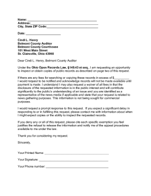 Ohio Open Records Request Form