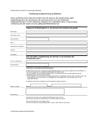 Dutch Mail Address Consent Form