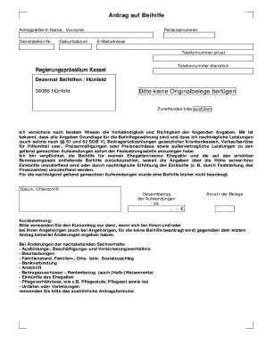 German Subsidy Application Form