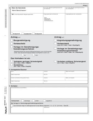 Bavarian Building or Excavation Permit Application