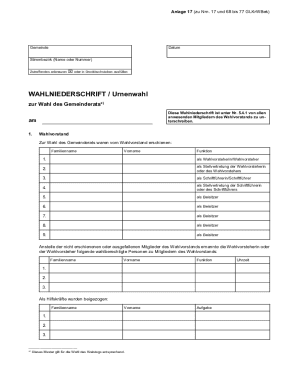 German Municipal Election Protocol
